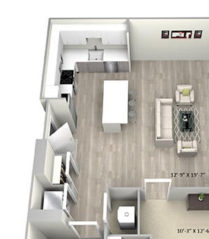735 Truman_TruaC_NIT 114, 214, 314 1 Bed 1 Bath TruaC Floor Plan at 735 Truman, Massachusetts